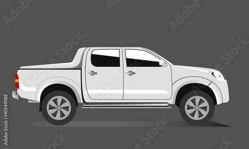 Vector Car pickup 4 door for Graphic design.