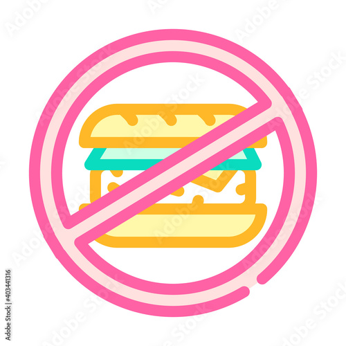 fast food stop eating color icon vector illustration