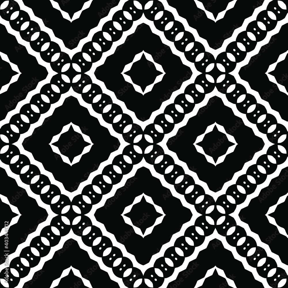 Black and white texture. Abstract seamless geometric pattern. 