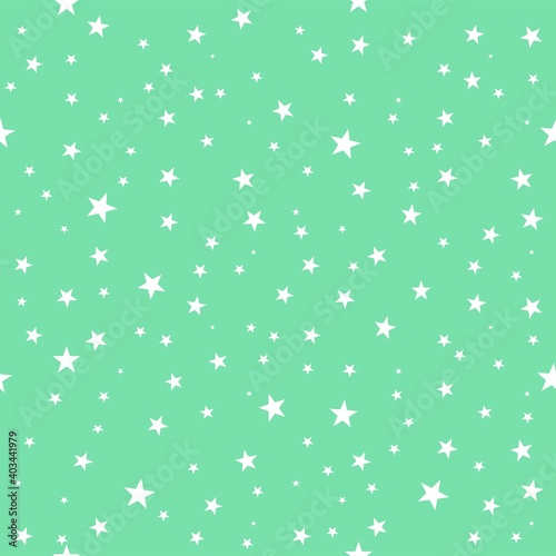 seamless background with stars pattern mint green color 