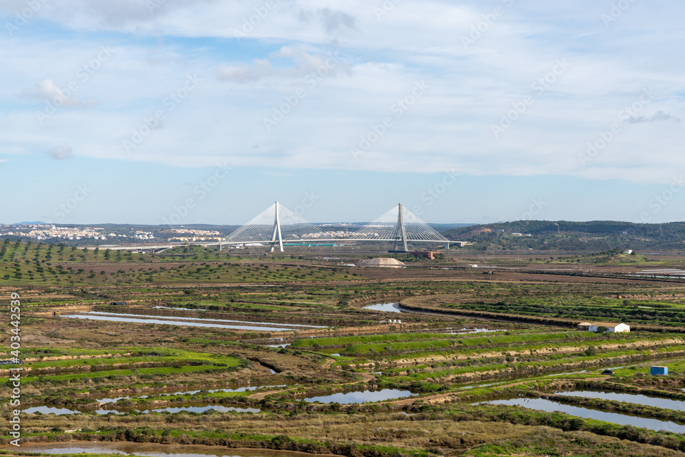 Parque Natural do Sapal and Guadiana River border between Spain and Portugal