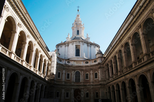 The 17th century Baroque Chiesa di Sant'Ivo alla Sapienza (Saint Ivo alla Sapienza church) by Francesco Borromini, Rome, Lazio, Italy, Europe photo