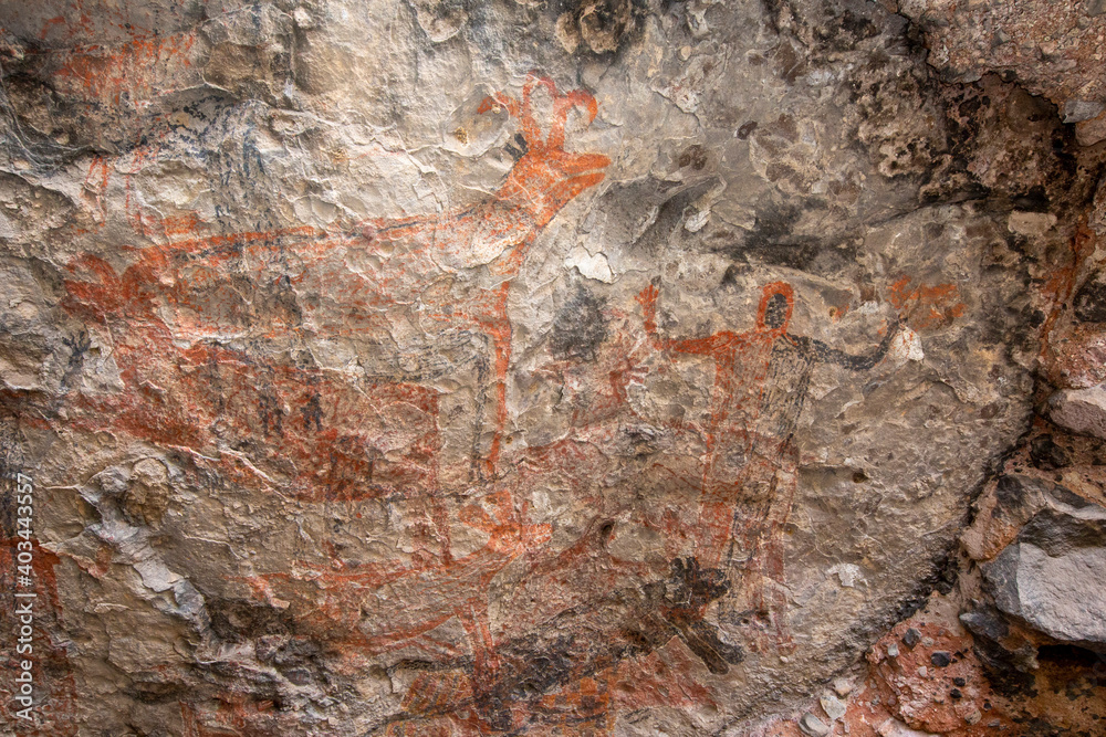 Rock art pictographs of the Cochimi people, Cueva del Raton, UNESCO ...