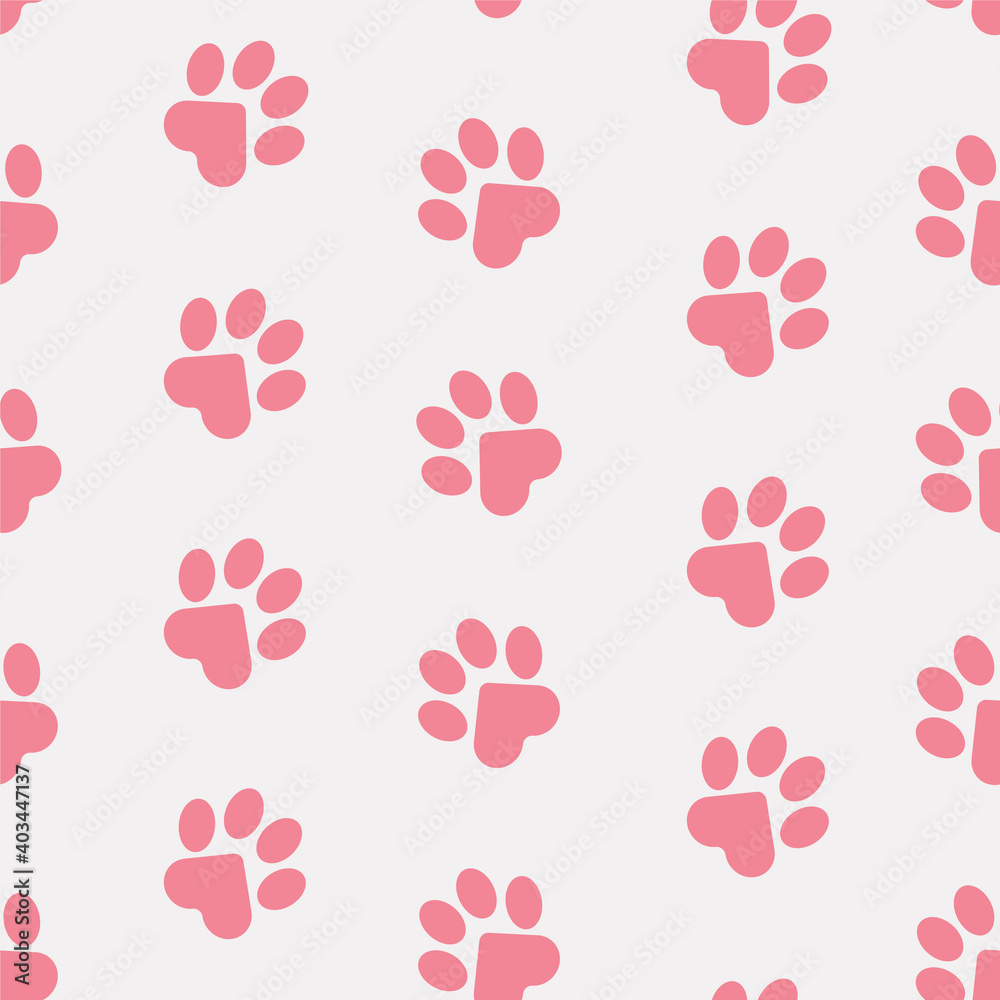 Pet paw print - pink wrapping paper