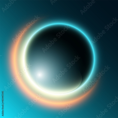 Round sphere button reflected light website app. Isolated bell glow circle button background