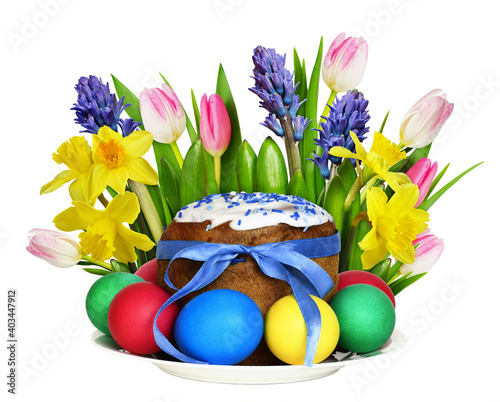 Easter cake with blue decor...