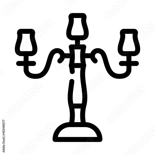 candlestick retro line icon vector illustration black