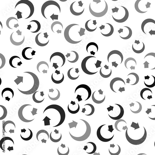 Black Moon icon isolated seamless pattern on white background. Vector.