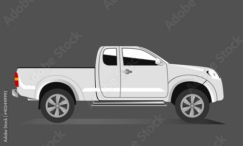 Vector Car pickup caps door for Graphic design.