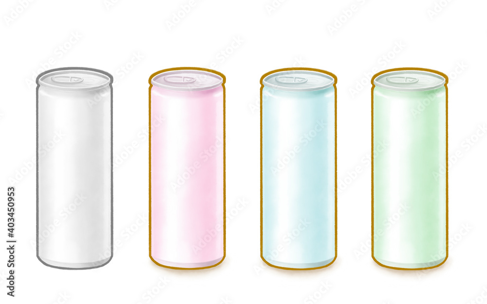 The digital painting of blank template mock up drink can for cola, coffee, sparkling, alcoholic and soft drink branding design isometric icon raster illustration on white background. The digital painting of blank template mock up drink can for cola, coffee, sparkling, alcoholic and soft drink branding design isometric icon raster illustration on white background.