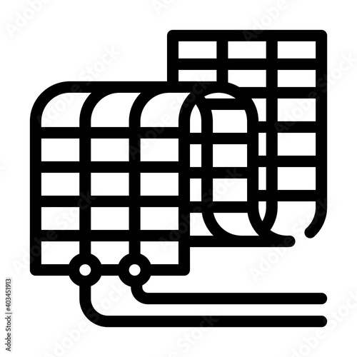 flexible solar panel line icon vector illustration