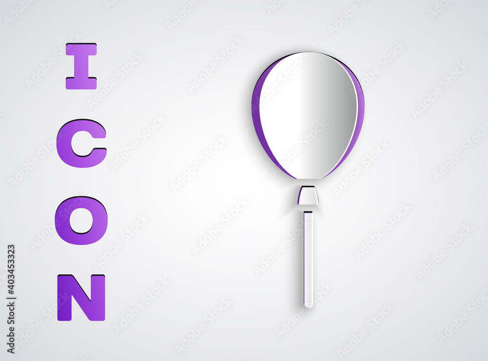 Paper cut Balloons with ribbon icon isolated on grey background. Happy Easter. Paper art style. Vector. Paper cut Balloons with ribbon icon isolated on grey background. Happy Easter. Paper art style. Vector.