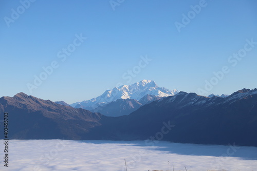 snow covered mountains