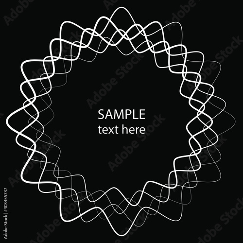 White vector zigzag shape in ring form. Geometric art. Design element for frame, logo, blackout tattoo, sign, symbol, web pages, prints, posters, template, pattern and abstract background 