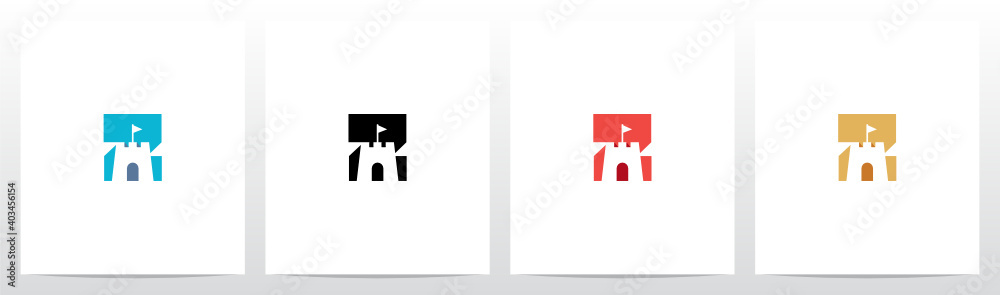 Castle With Flag On Letter Logo Design Z Castle With Flag On Letter Logo Design Z