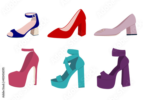  High heeled shoes set. Womens Shoes