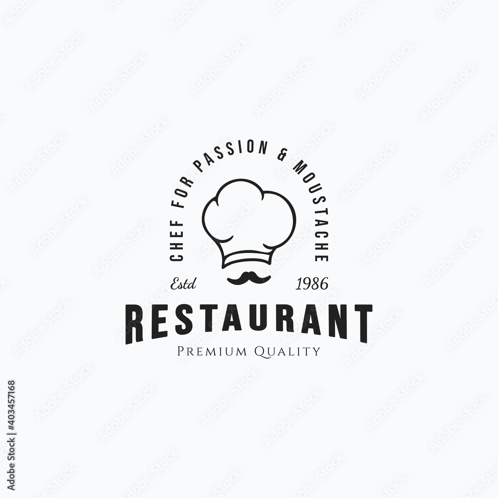 Vector illustration of chef hat and moustache good for restaurant ...