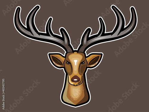 Illustration of a deer head vector image