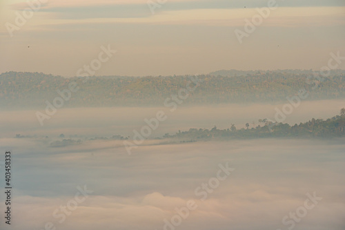 Morning mist at Khao Kho Viewpoint  Phetchabun Province