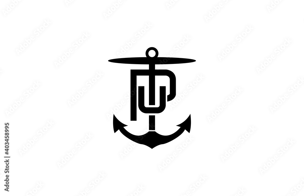 PU Linked Anchor Logo Design PU Linked Anchor Logo Design