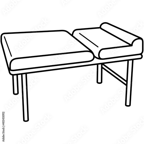 Examination gynecology chair with fixed pillow and mattress