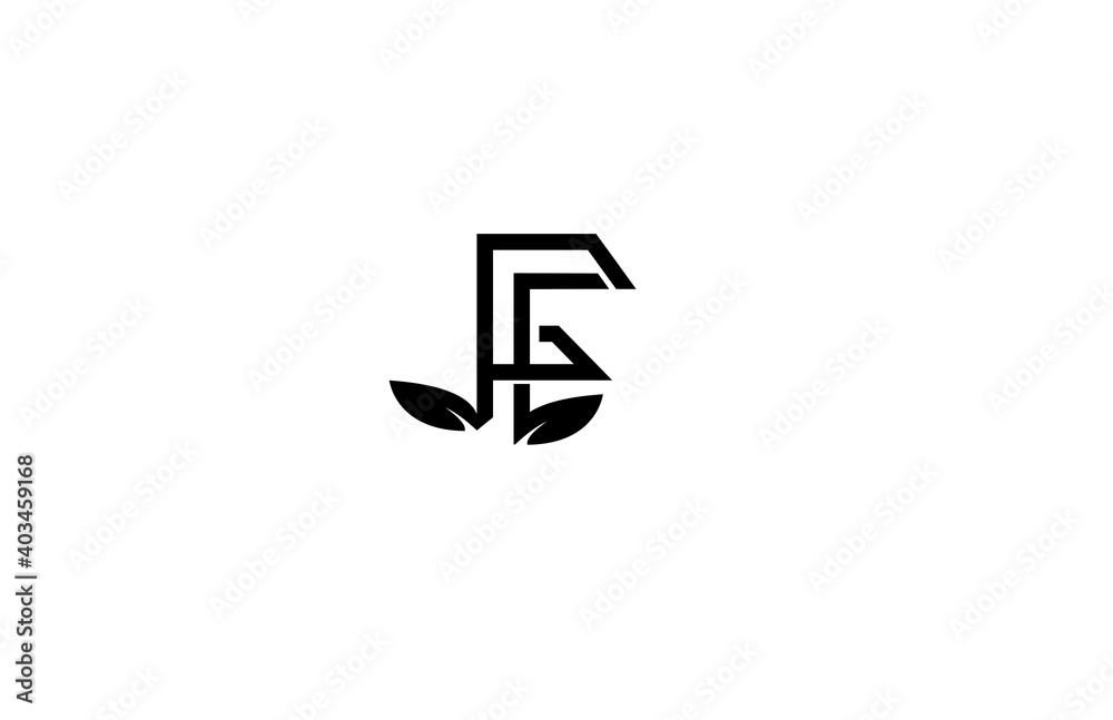 Modern Logo Letter F linear leaf vector Modern Logo Letter F linear leaf vector