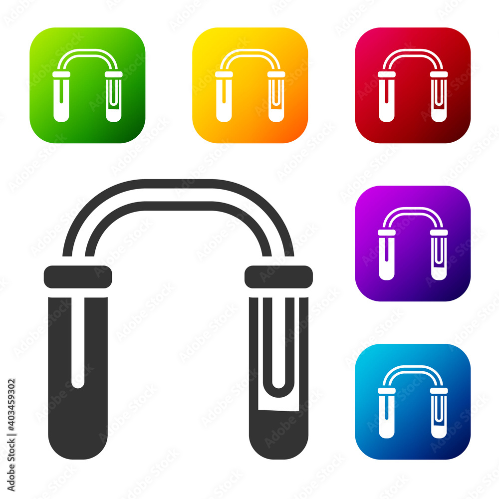 Black Test tube and flask - chemical laboratory test icon isolated on white background. Fluid transfer system. Laboratory glassware sign. Set icons in color square buttons. Vector. Black Test tube and flask - chemical laboratory test icon isolated on white background. Fluid transfer system. Laboratory glassware sign. Set icons in color square buttons. Vector.