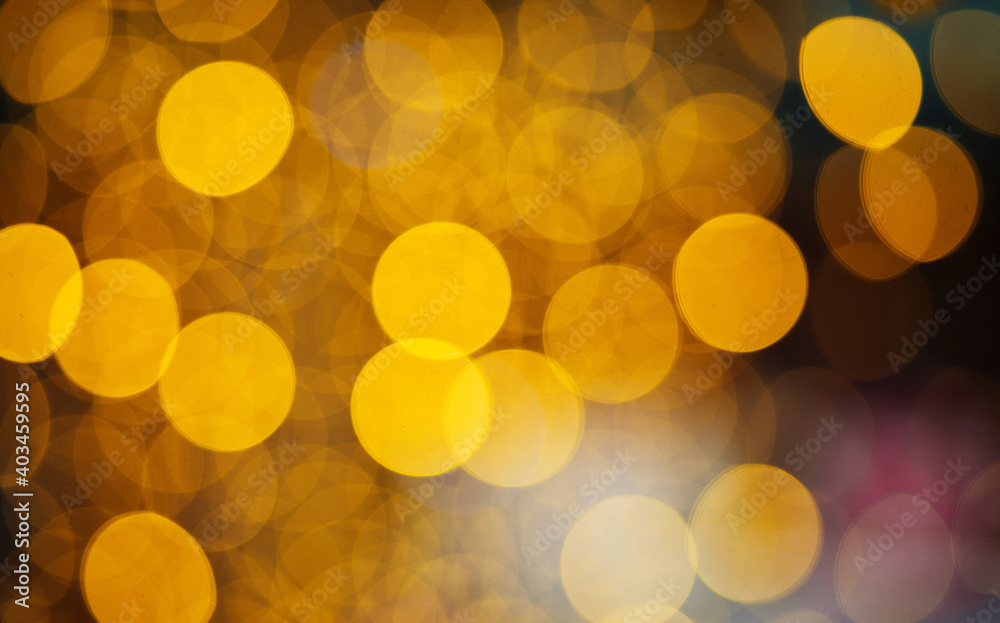 Yellow lights garland bokeh Yellow lights garland bokeh
