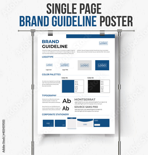 DIN A3 Brand Guideline Poster Template Brand Identity Guideline Brand Manual Minimal and Professional branding guidelines Brand Guideline Identity Design Guideline Design corporate identity