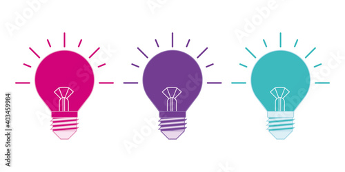 The light bulb is full of ideas And creative thinking, analytical thinking for processing. Colorful Light bulbs icon vector. ideas symbol illustration.