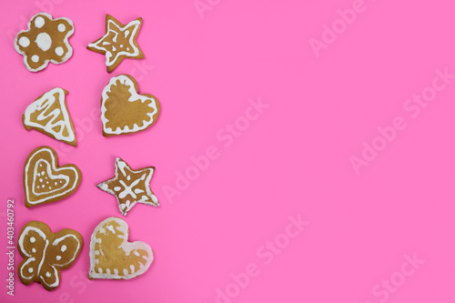 hand painted gingerbread on pink © Michael