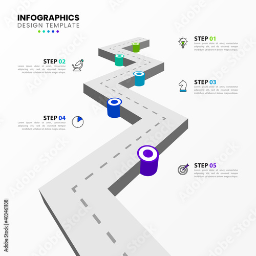 Infographic design template. Creative concept with 5 steps