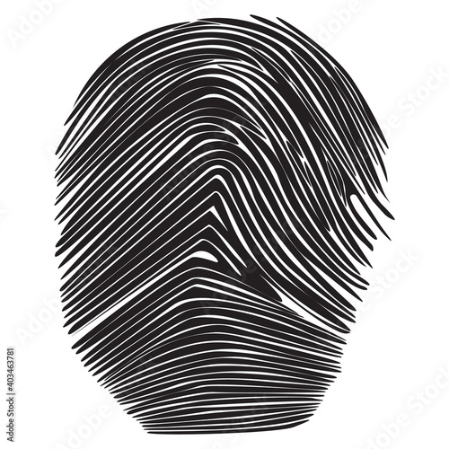 Realistic fingerprint isolated on a white background.