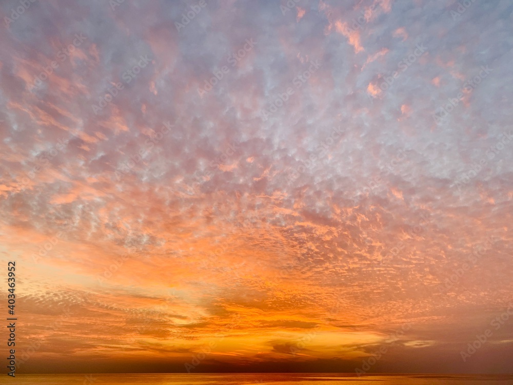 Beautiful seascape. Composition of nature. futuristic sunset