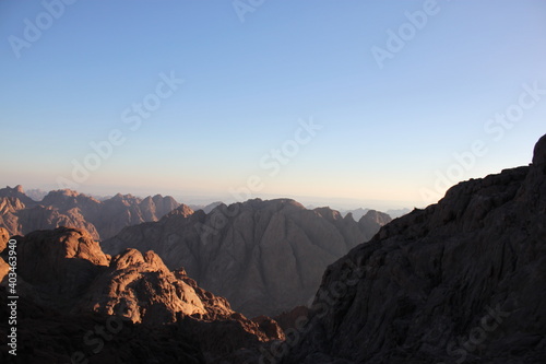 view from the top of Mount Moses  mountains of Egypt  the highest mountain in Egypt