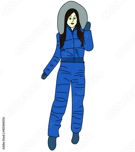 woman in blue jeans