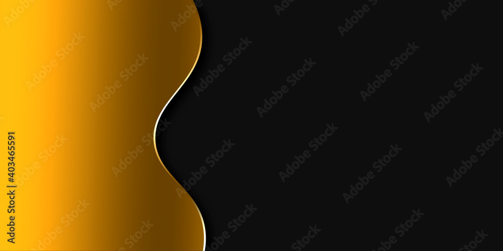 Abstract black and gold wave background illustration