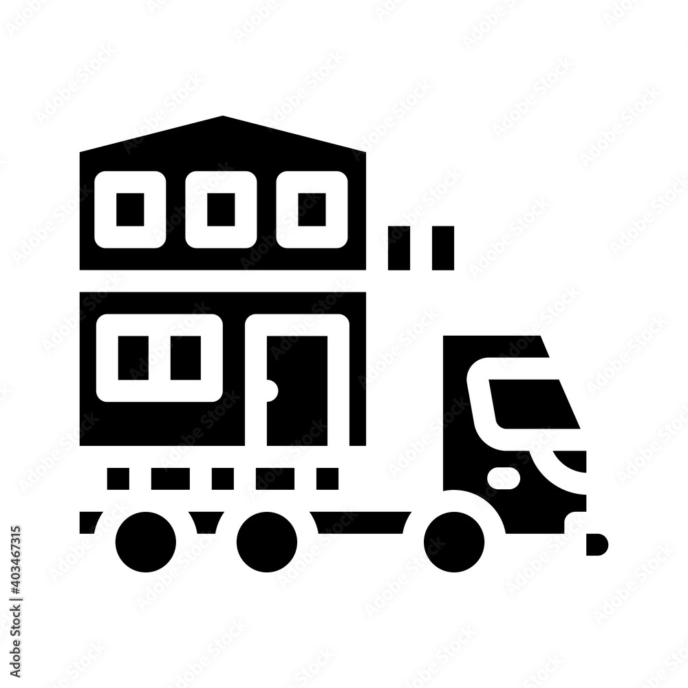 Fototapeta premium house building transportation glyph icon vector illustration