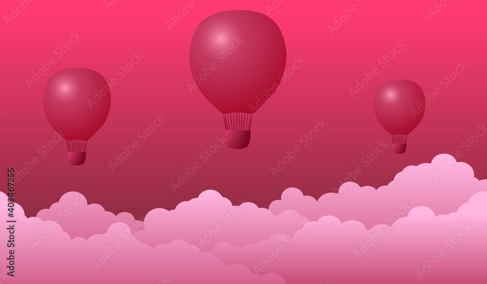 Naklejka premium Vector balloons on red background