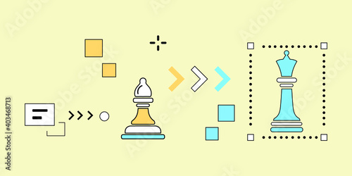 Modern vector icon of company tactics, business planning and strategic goals. Premium quality vector illustration concept. Flat line icon symbol. Flat design image isolated on white background.