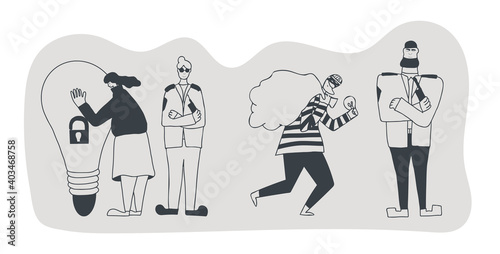 Security guard  man person concept. Vector design