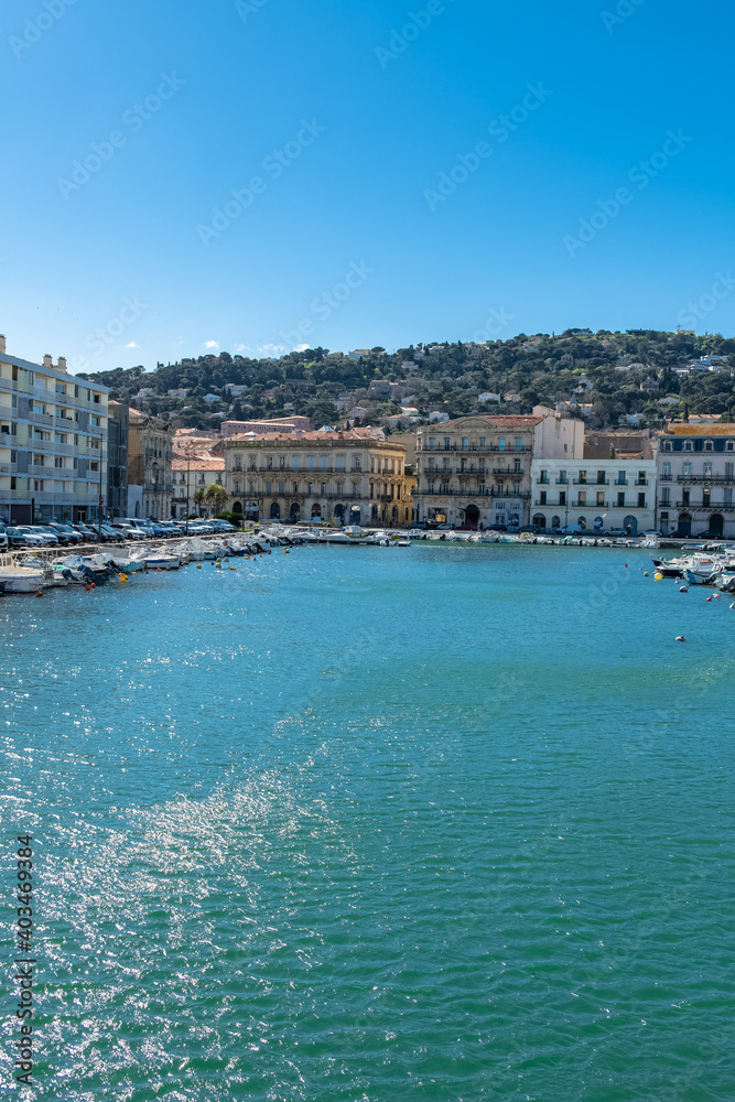 Sète, France, beautiful city, the harbor in the center
