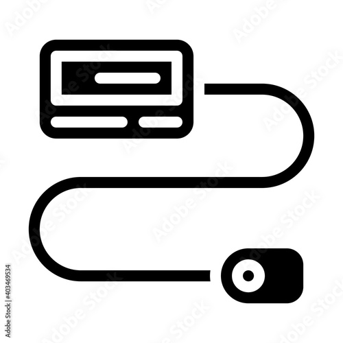 insulin pump glyph icon vector illustration black