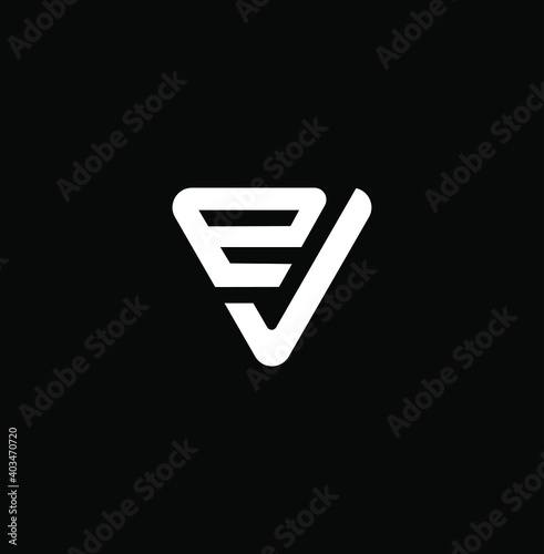 EV letters in triangle Shape. EV Logo monogram.