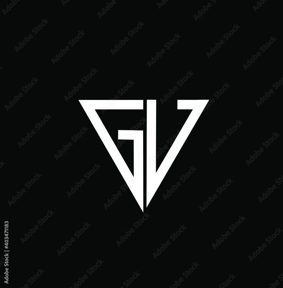 GV Letters in Triangle Shape. GV Monogram. GV Letters in Triangle Shape. GV Monogram.