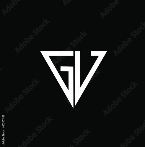 Free Download GV Letters in Triangle Shape. GV Monogram. - GFXLoad