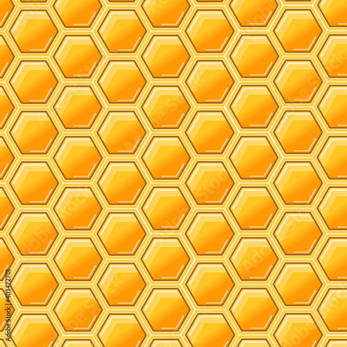 Vector background from hexagons in yellow and orange colors.
