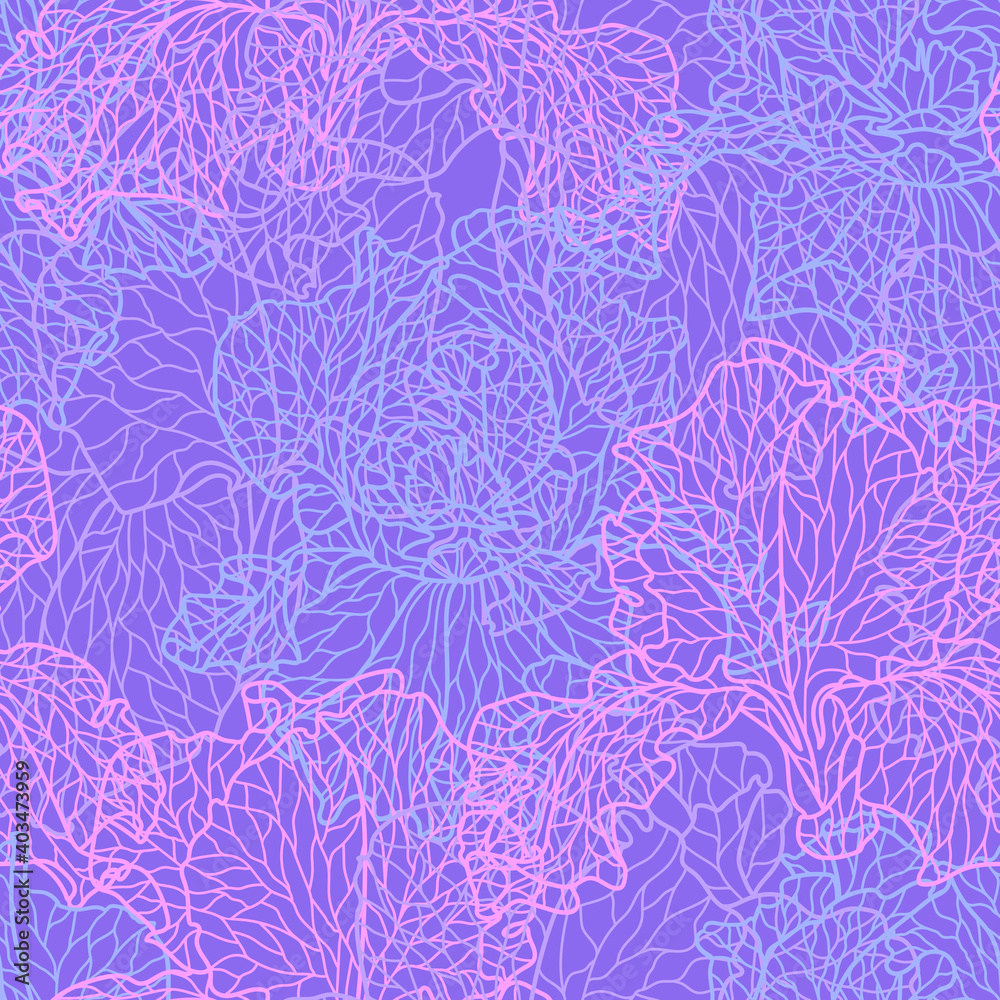 Seamless pattern with violet irises.
