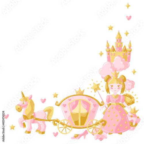 Princess party items frame.