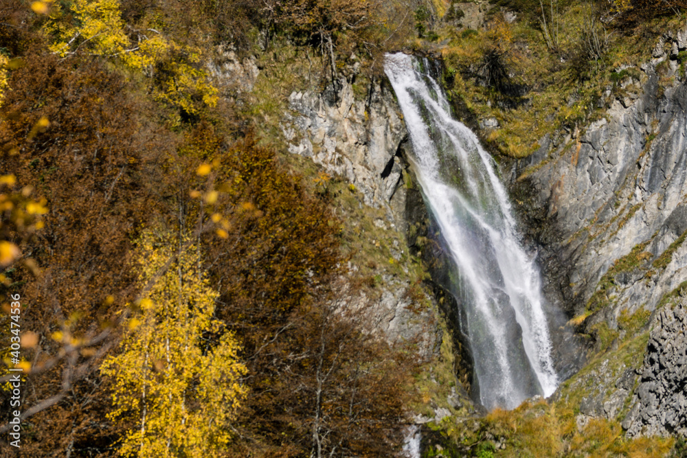 cascada del Saut deth Pish, valle de Varradós, Aran, Lerida, cordillera de los Pirineos, Spain, europe